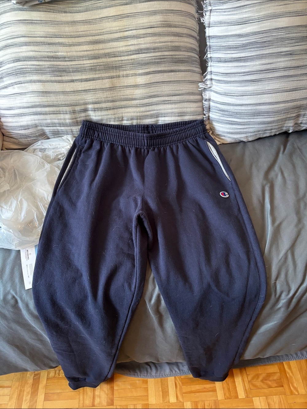 Champion Navy Blue Kids Jogger Sweatpants with Logo